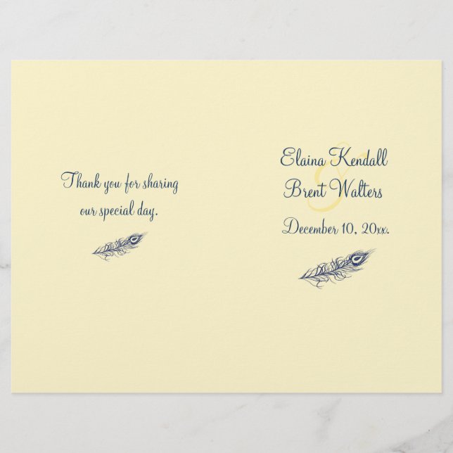 Schütteln Sie Ihr Schwanz Feathers Wedding Program (Vorderseite)