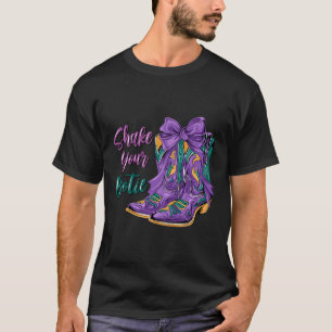 Schütteln Sie Ihren Bootie Mardi Gras Cowboy Boot  T-Shirt