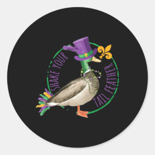 Schütteln Sie Ihren Schwanz Feather Mardi Gras Bea Runder Aufkleber