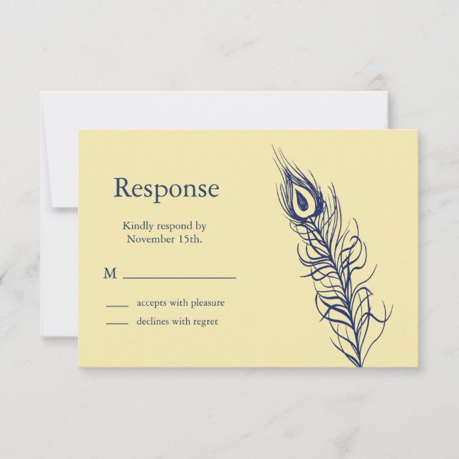 Schütteln Sie Ihren Schwanz Feathers UAWG (gelb) RSVP Karte (Vorderseite)