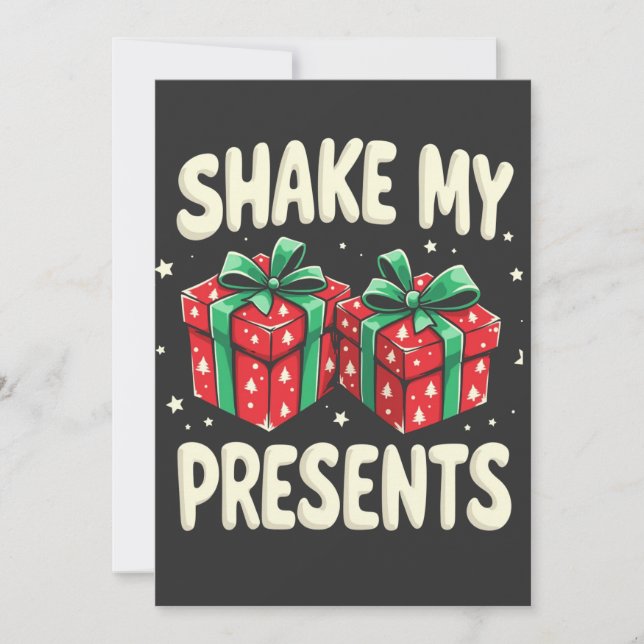 Schütteln Sie meine Geschenke Funny Weihnachtsgesc Save The Date (Vorderseite)