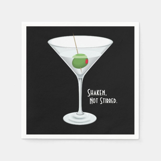 Schüttelt Vodka Martini Cocktail Drink nicht gestö Serviette (Vorderseite)