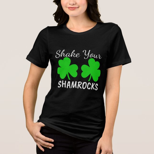 Schüttle deine Kleeblätter - Spaß am St. Patrick's Tri-Blend Shirt (Vorderseite)