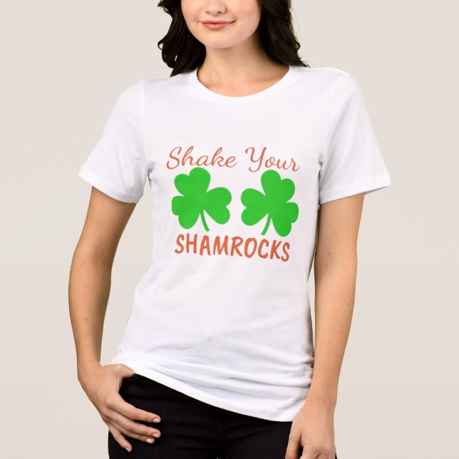 Schüttle deine Shamrocks - Lustiger St. Patrick's  Tri-Blend Shirt (Vorderseite)