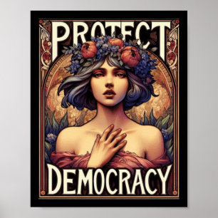Schutz der Demokratie - politischer und feministis Poster