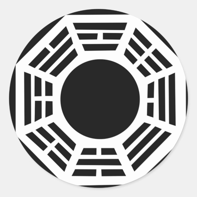 Schutz der Feng Shui, Baguia-Spiegel, Tai-Chi, Ene Runder Aufkleber (Vorderseite)