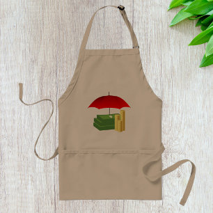 Schutz der finanziellen Sicherheit mit Rotem Schir Schürze