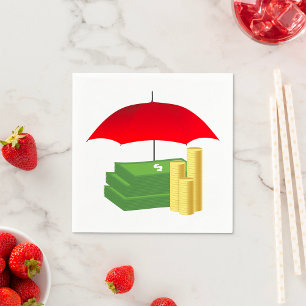 Schutz der finanziellen Sicherheit mit Rotem Schir Serviette