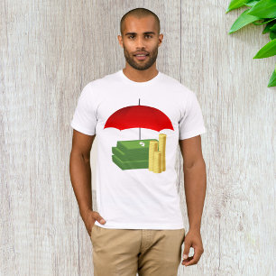 Schutz der finanziellen Sicherheit mit Rotem Schir T-Shirt