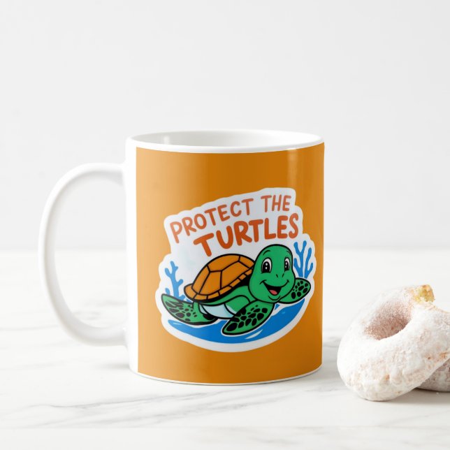 Schutz der Schildkröten-Tasse Kaffeetasse (Mit Donut)