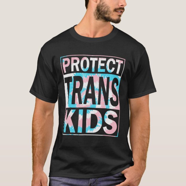 Schutz der Trans Kids LGBTQ Gefärbte Krawatte Tran T-Shirt (Vorderseite)