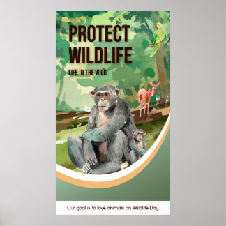 Schutz der wild lebenden Tiere und Pflanzen Poster