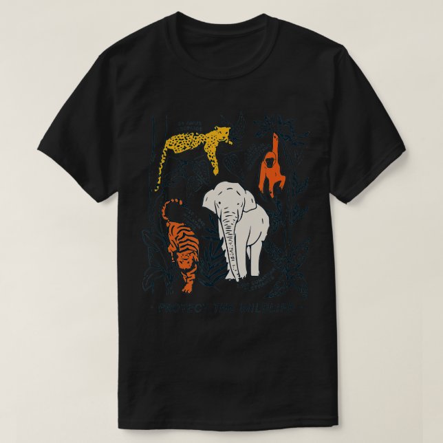 Schutz des botanischen Shirts Wildlife Botanic Cha (Design vorne)