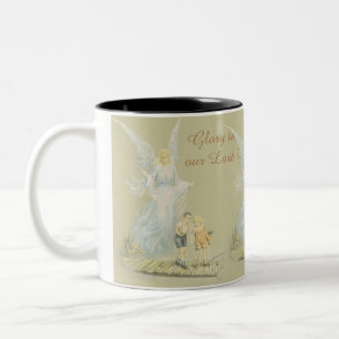 Schutz des Engels über Kinder Zweifarbige Tasse