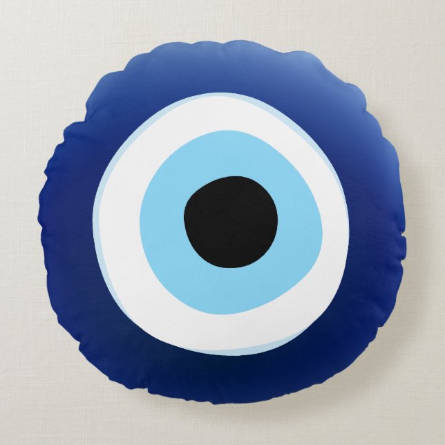 Schutz des Mittelmeers vor bösem Auge Rundes Kissen (Vorderseite)