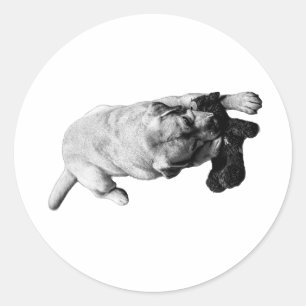 Schutz des Plush - Mini-Foto Runder Aufkleber