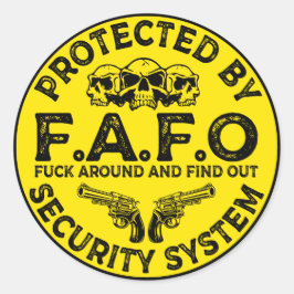 Schutz durch das FAFO-Sicherheitssystem Runder Aufkleber