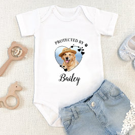 Schutz durch Hunde-Sicherheit Personalisiertes Hei Baby Strampler