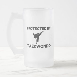 Schutz durch Taekwondo Mattglas Bierglas
