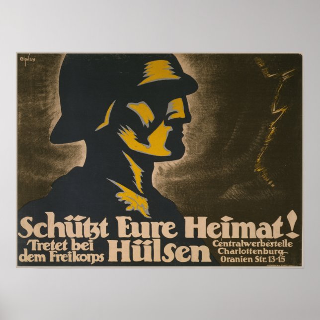 Schütz eure Heimat! WW1-Stellenplan Poster (Vorne)
