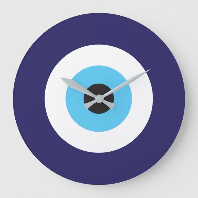 Schutz from Evil Eye Clock Große Wanduhr (Vorderseite)