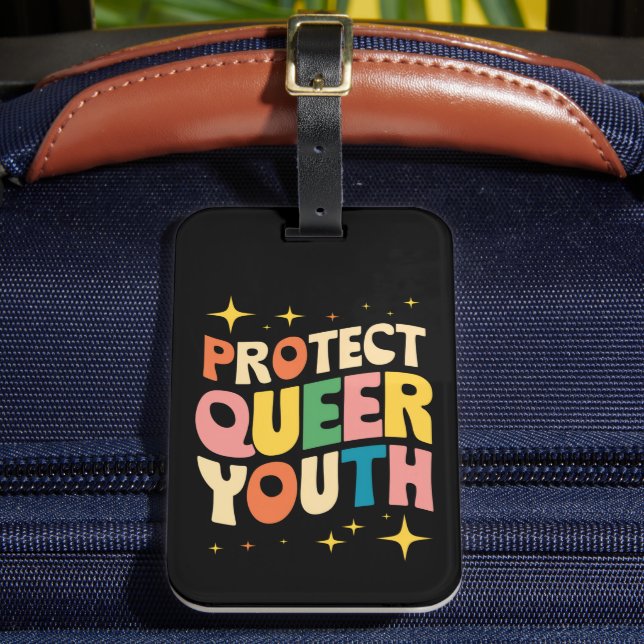 Schutz Queer Jugendschutz Trans Kids LGBTQ Gepäckanhänger (Vorderseite Insitu 2)