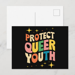 Schutz Queer Jugendschutz Trans Kids LGBTQ Postkarte