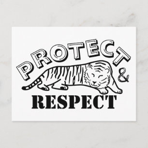 Schutz und Respekt vor Wildtieren Tiger Postkarte