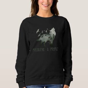 Schutz und Schutz des Nationalparks Wolf Sweatshirt