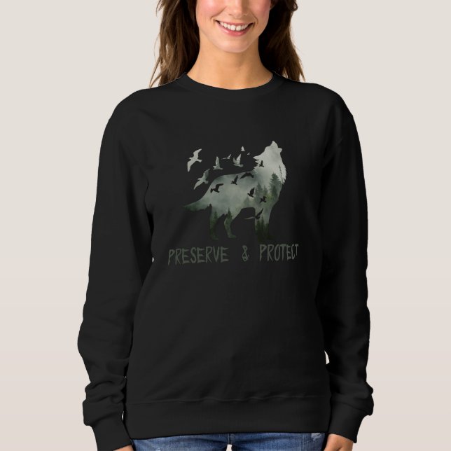 Schutz und Schutz des Nationalparks Wolf Sweatshirt (Vorderseite)
