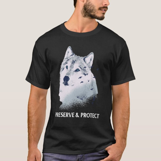 Schutz und Schutz von Wölfen und Wolfspackungen Co T-Shirt (Vorderseite)