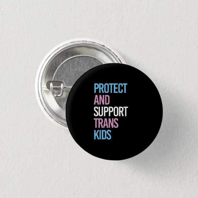 Schutz und Unterstützung von Trans Kids Button (Vorne & Hinten)