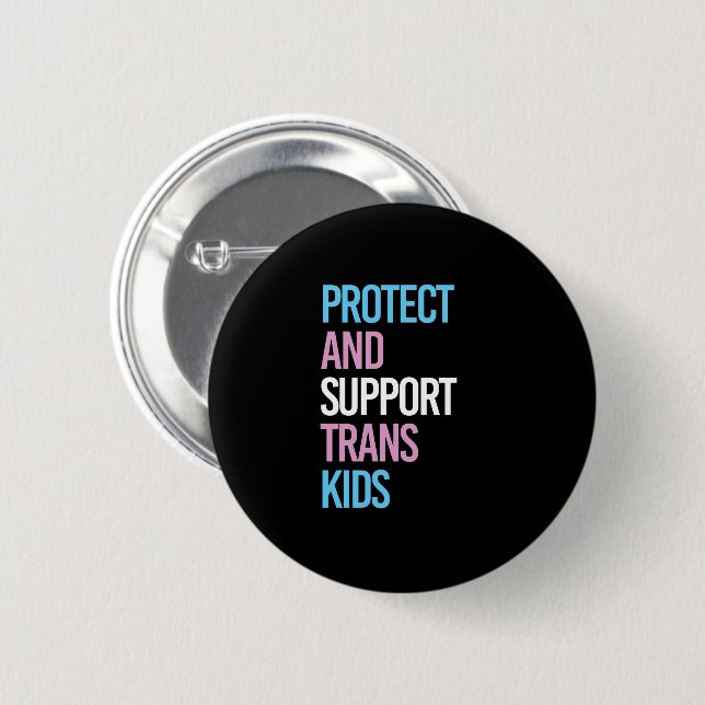 Schutz und Unterstützung von Trans Kids Button (Vorne & Hinten)