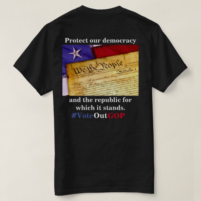 Schutz unserer Demokratie und der Republik T-Shirt (Design Rückseite)