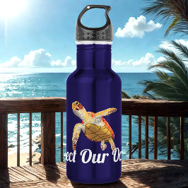 Schutz unserer Meeresschildkröten Edelstahlflasche