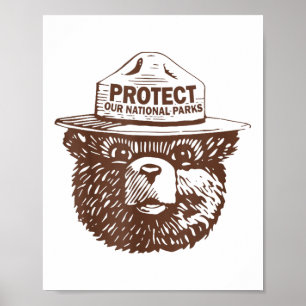 Schutz unseres Parks Bear Graphic National Park Fu Poster