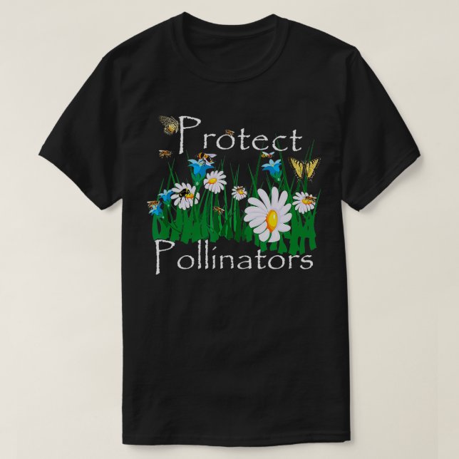 Schutz von Bestäubern Bienen Schmetterlinge Blume  T-Shirt (Design vorne)