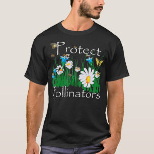 Schutz von Bestäubern Bienen Schmetterlinge Blume T-Shirt