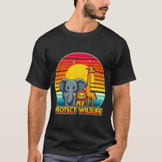 Schutz von Giraffen und Elefanten im Tierheim T-Shirt