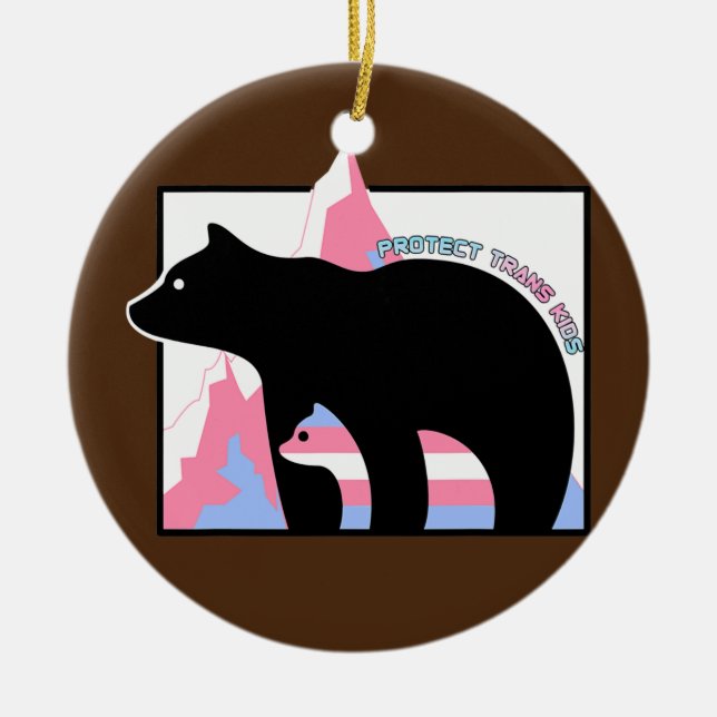 Schutz von Trans Kids Mama Bear Transgender Keramik Ornament (Vorne)