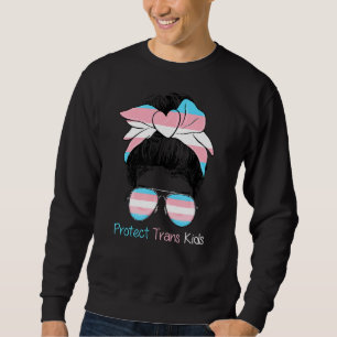 Schutz von Trans Kids Messy Bun Trans Pride Transg Sweatshirt