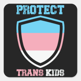 Schutz von Trans Kids Quadratischer Aufkleber