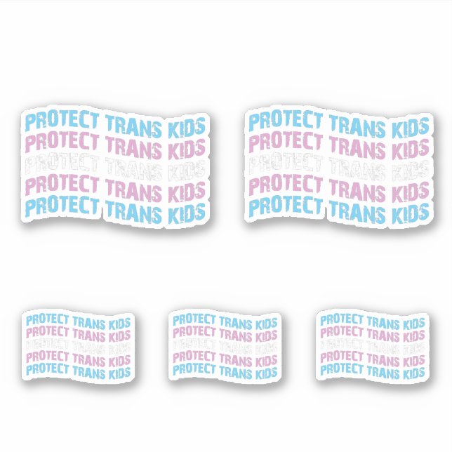 Schutz von Trans Kids - Trans Flag Wave Aufkleber (Vorderseite)