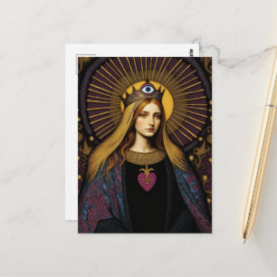Schutz vor dem Bösen Heiliges Herz Mariens Postkarte