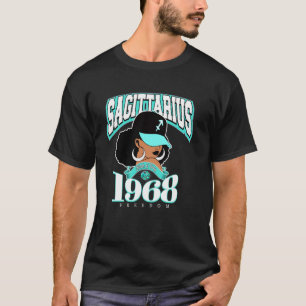Schütze 1968 Türkis Geburtstag Afro Sternzeichen K T-Shirt