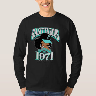 Schütze 1971 Afro Queen Sternzeichen Geburtstag Sa T-Shirt