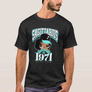 Schütze 1971 Afro Queen Sternzeichen Geburtstag Sa T-Shirt