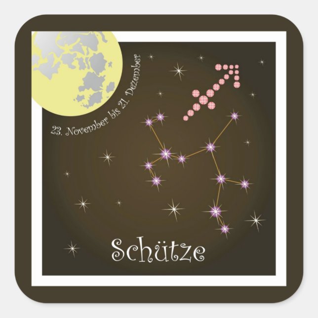 Schütze 23. November bis 21. Dezember Aufkleber (Vorderseite)