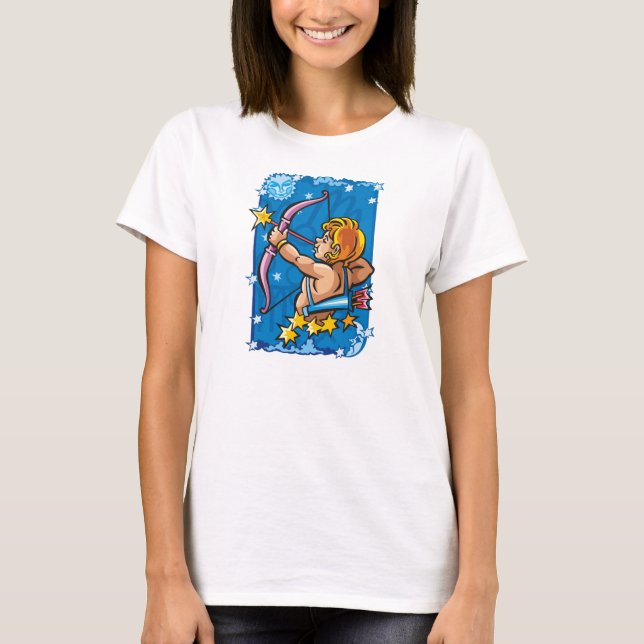 Schütze Archer am Nachthimmel T-Shirt (Vorderseite)