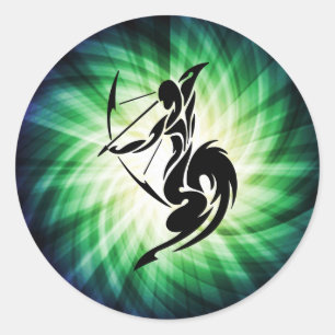 Schütze; Archer Runder Aufkleber